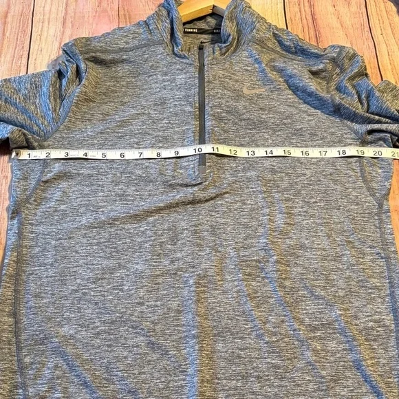 Nike Dri-FIT Element Heather Gray men's 1/4-zip running top - Picture 9 of 10